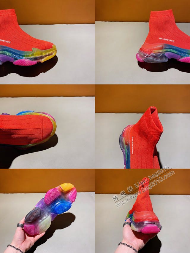Balenciaga經典款男女鞋 巴黎世家頂級版本Triple-s高幫襪子鞋 巴黎世家復古做舊慢跑鞋 Balenciaga情侶款老爹鞋  hdbl1184